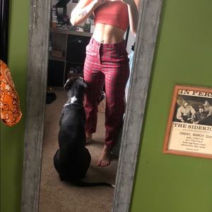 Plaid high waisted pants